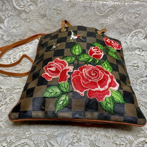 Authentic Fendi, Checkered Handbag Tote 13in x 13in - Picture 4 of 16